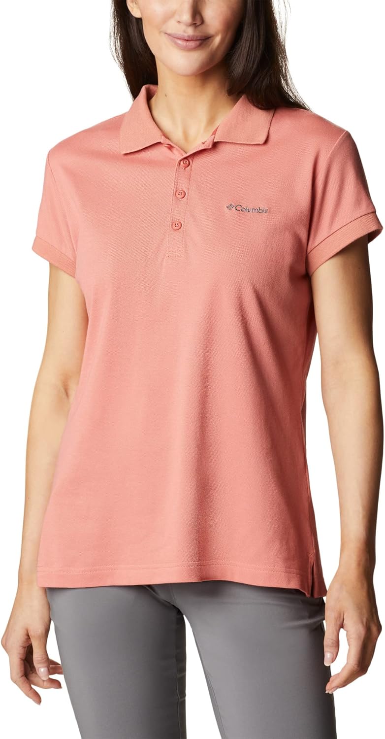 Columbia Damen Lakeside Trail Poloshirt S Dark Coral, S Dark Coral