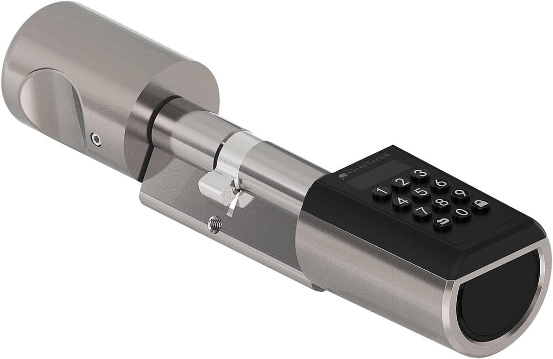 VisorTech Türzylinder: Elektronischer Tür-Schliesszylinder, Transponder, App, IP65, m Gateway (Elekt