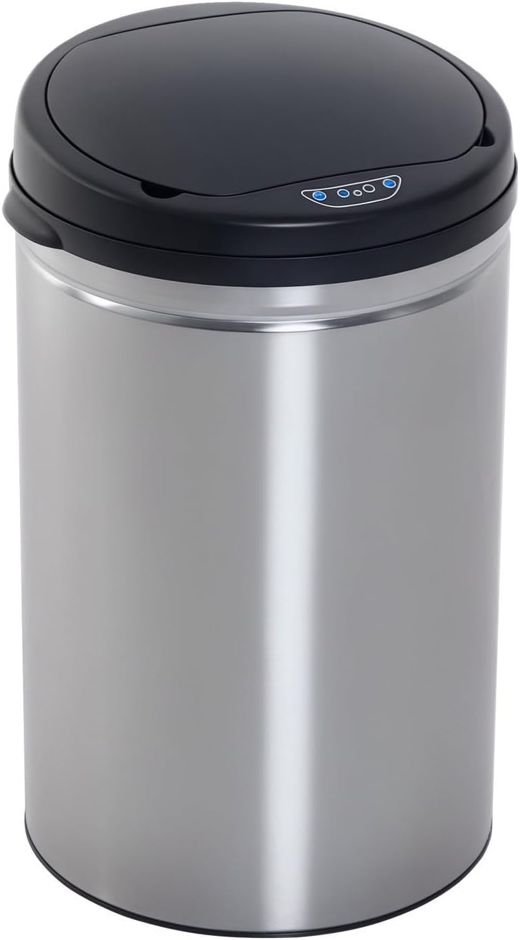 HOMCOM Edelstahl Automatik Sensor Mülleimer Abfalleimer IR Sensor mit/ohne Inneneimer rund 30 L 30.5