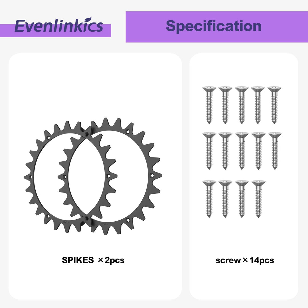 Evenlinkics Mähroboter Rasenmäher-Spikes, für Worx Landroid L, 225 mm Mähroboter-Spikes mit 12 Schra