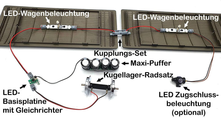 ML-Train Radsatz 35 mm kugelgelagert stromführend aus Edelstahl - Integrierter Stromabnehmer - Wie 3