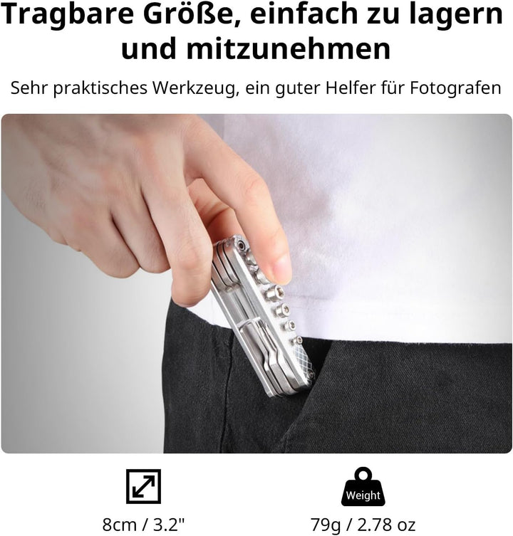 SMALLRIG Kamera Multitool Werkzeug mit Schraubendreher und Schraubenschlüssel, Folding Screwdriver T