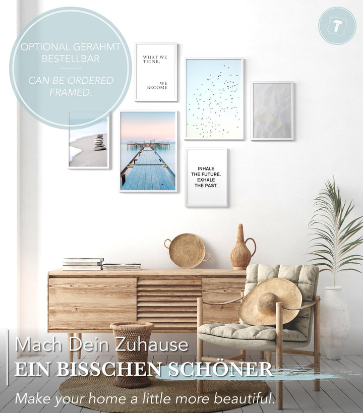 Papierschmiede® Mood Poster Set Zeitlos, Bilder OHNE Rahmen als Wanddeko, Wohnzimmer Deko Schlafzimm