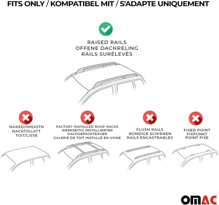 OMAC Dachträger Gepäckträger kompatibel mit BMW 3er Touring E91 2005-2011 Metall Grau, Grau