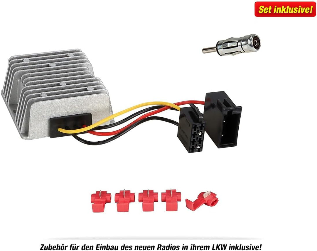 Pioneer MVH-330DAB 1-DIN Autoradio-Set passend für LKW/Truck/Bus/24 Volt/24V - Mediadox