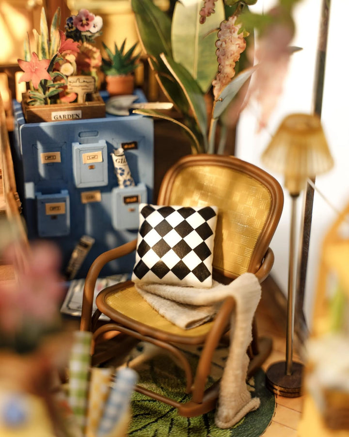 Rolife Book Nook Kit für Erwachsene DIY Miniature House mit LED-Licht für Buchstütze Bibliothek Büch