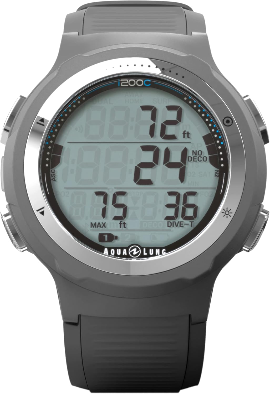 AQUALUNG Unisex-Adult I200c Dekompressionstauchcomputer, Charcoal, Standard Size EU