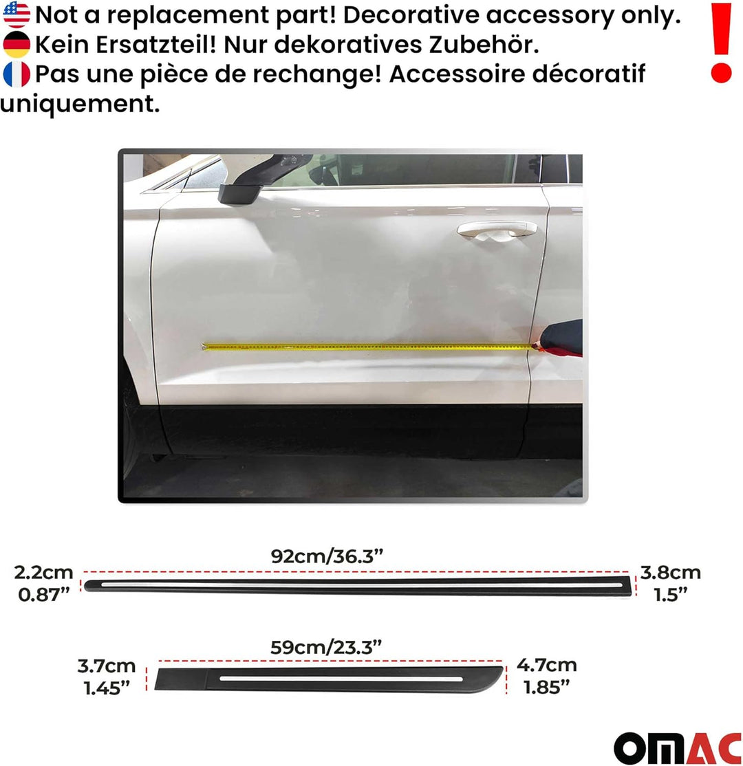 OMAC Seitentürleiste Seitenleiste Leiste kompatibel mit Alfa Romeo 156 | 4X Schwarz Chromleiste Edel