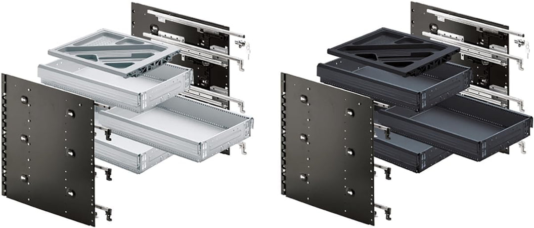 HETTICH 9078571 Systema Top 2000 Schnellmontage-Set SIL System mit Vollauszug für Schreibtisch-Rollc