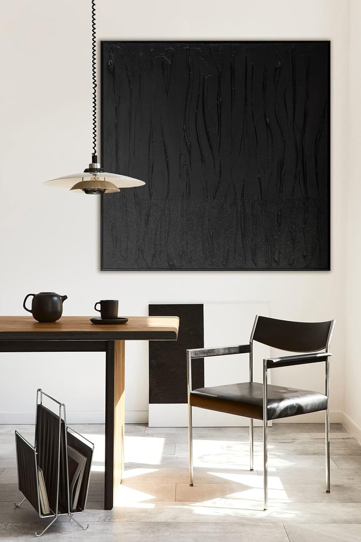YS-Art Abstrakt Acryl Gemälde auf Leinwand schwarzer Samt handgemalt Wandbilder Wohnzimmer modern Wo