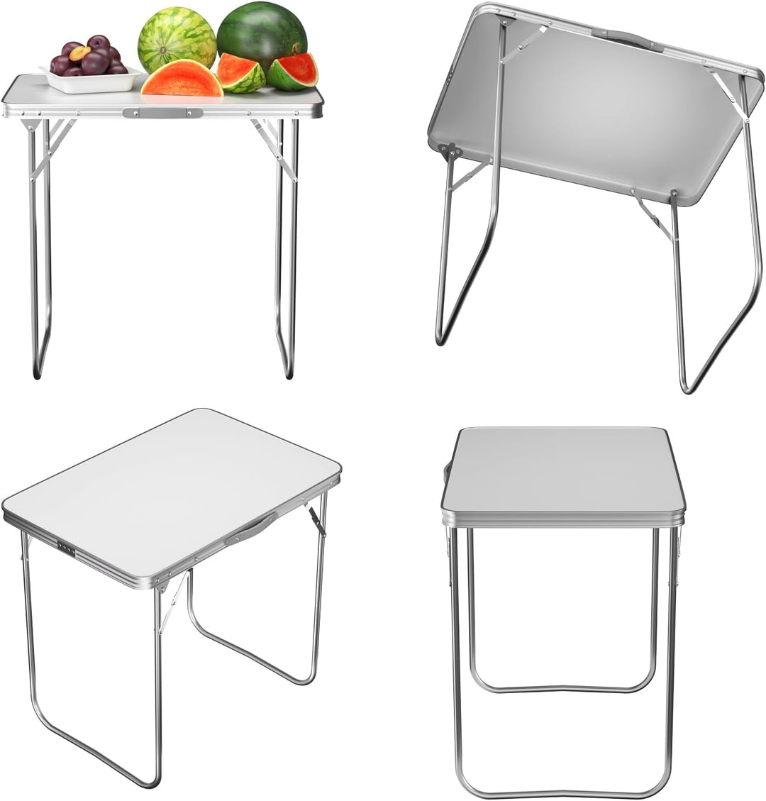 Yiyai Campingtisch Klappbar Leicht & Kompakt Balkontisch - 80 x 60cm Aluminium Klapptisch für 4 Pers