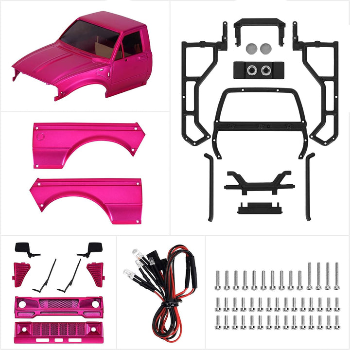 INJORA IR60-24 Pickup Hardbody Schale Karosserie mit Bettrahmen für 1/24 RC Crawler Axial SCX24 C10