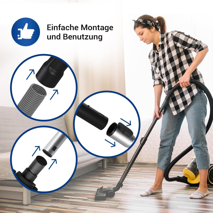 VIOKS SET Staubsauger Handgriff & Staubsaugerrohr 35mm Ø Ersatz für Miеle 9442601 & 10275580 - Griff