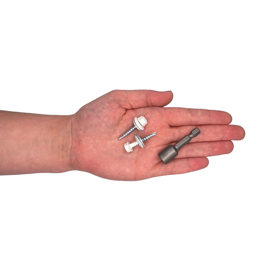 (250 Stück) Metall Dachschrauben 4,8 x 28 mm lackierte selbstbohrende Schrauben mit EPDM Unterlegsch
