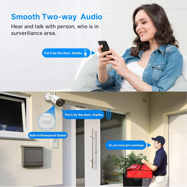 【5MP+3TB Festplatte】 Hiseeu Überwachungskamera Set Aussen WLAN mit 12''Monitor 10CH Wireless NVR,4 P