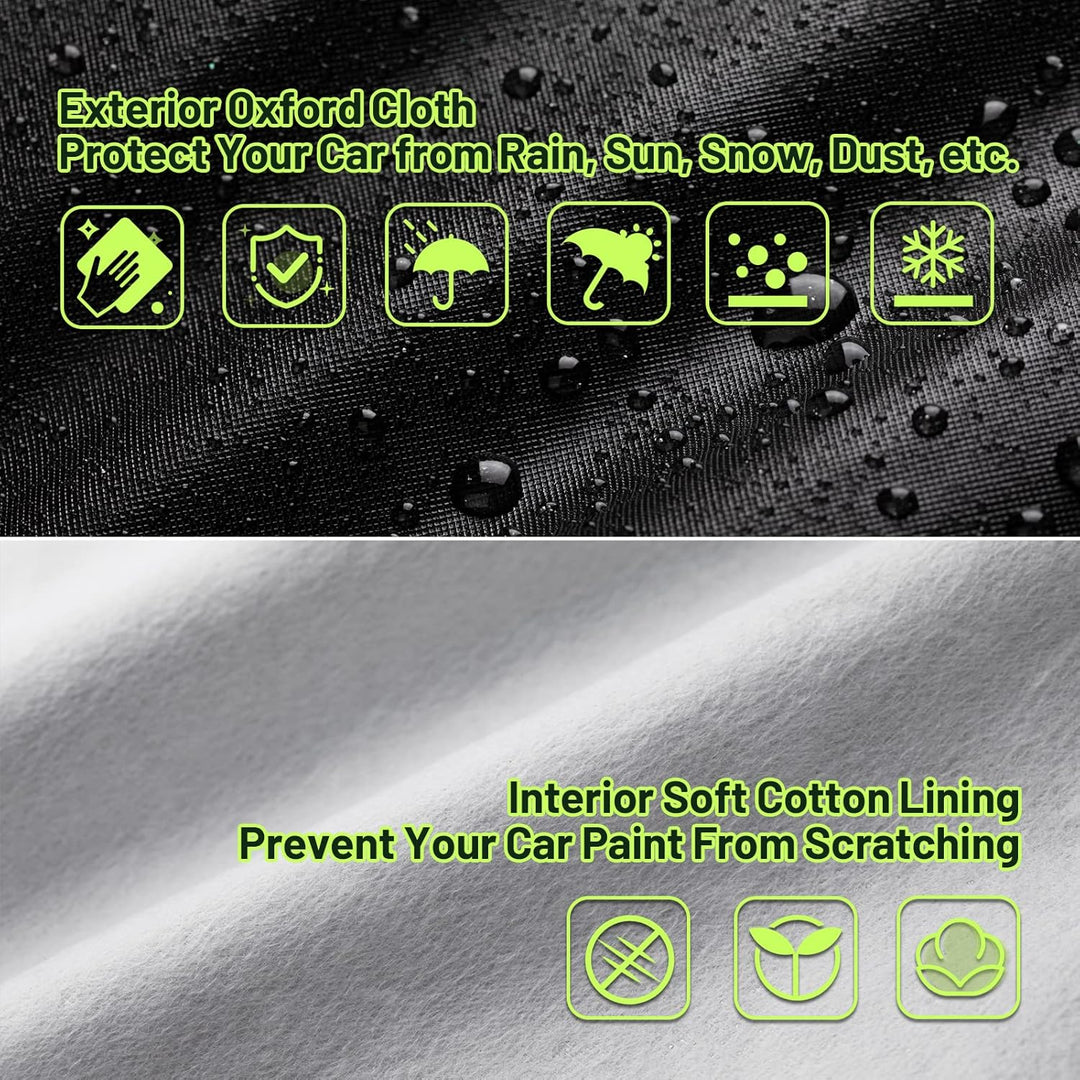 Favoto Auto-Abdeckung für SUVs, universelle Passform, 477.5 cm bis 502.9 cm, mit Reissverschluss, So