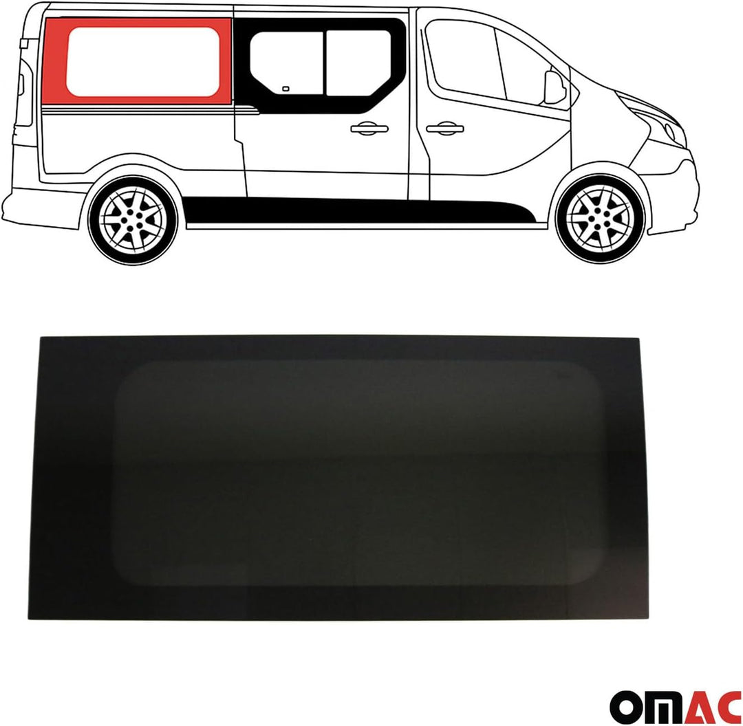 Seitenfenster Auto Fenster kompatibel mit Opel Vivaro 2001-2014 Rechts L2 | Auto Schwarz Dunkel Getö