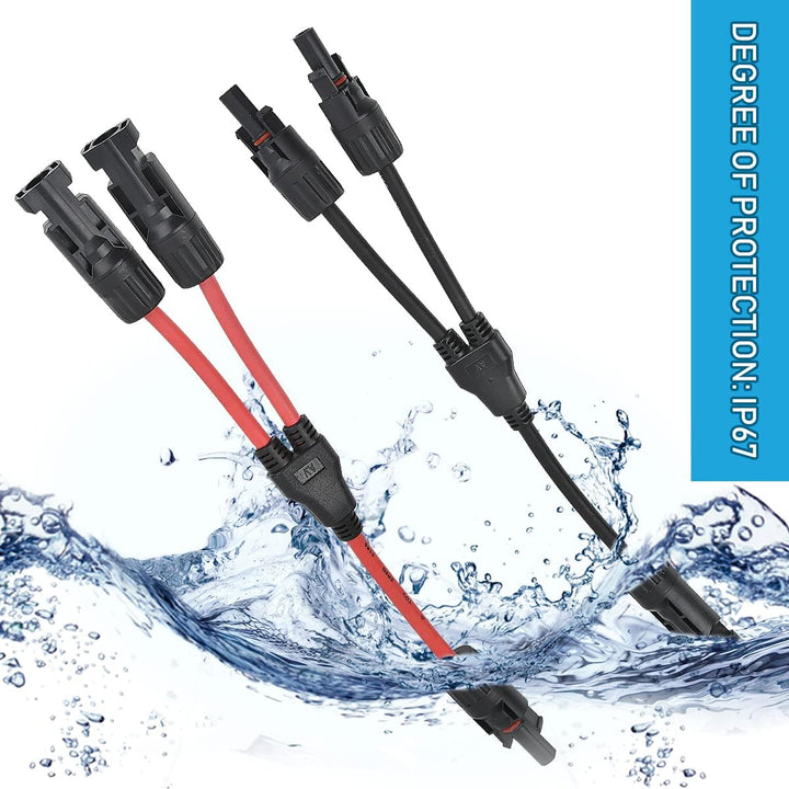 DODUOS 2 Paar Solarkabel Y-Verteiler Solarpanel-Kabel MMF+FFM für Parallel-Photovoltaik-Anschluss, S