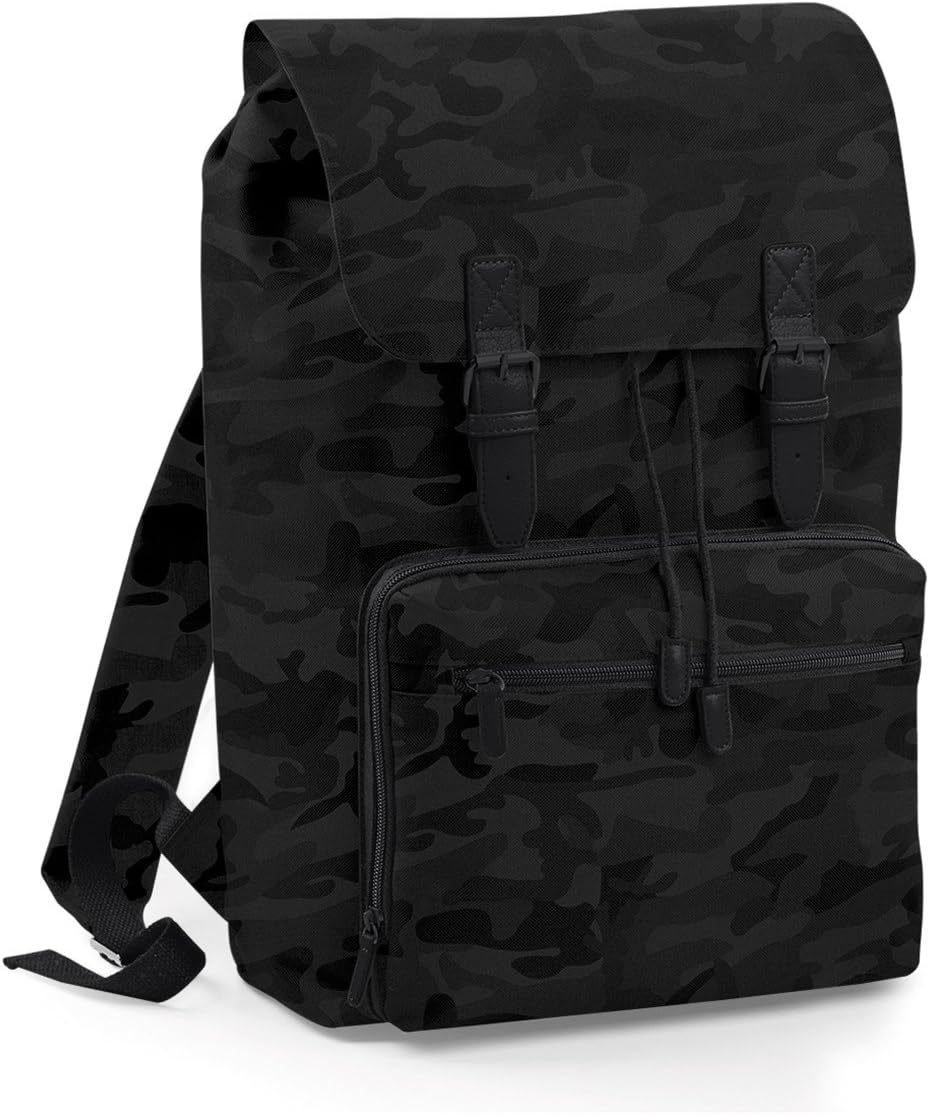 BagBase Vintage Laptop Backpack, 30 x 46 x 17 cm, Black Schwarz, Schwarz