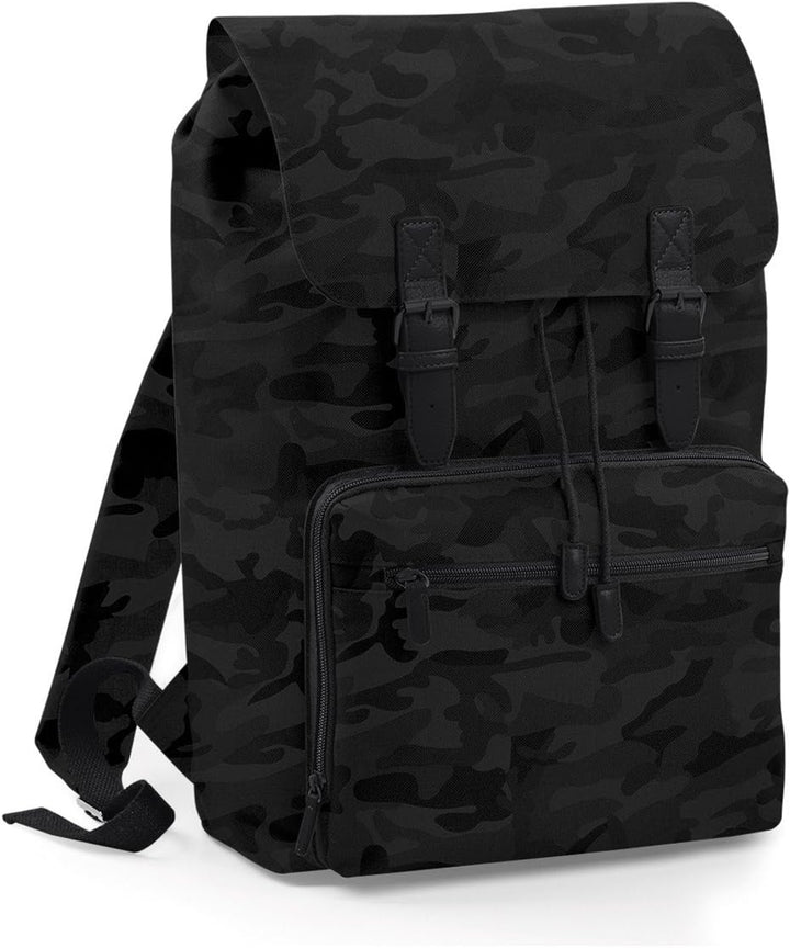 BagBase Vintage Laptop Backpack, 30 x 46 x 17 cm, Black Schwarz, Schwarz