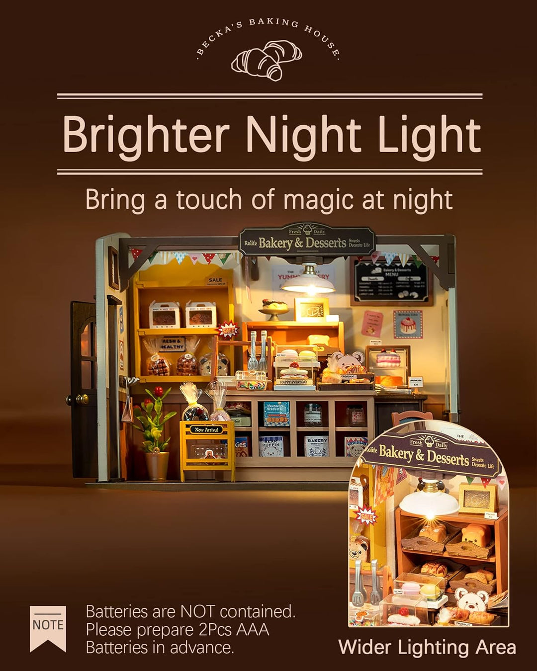 Rolife DIY Miniatur Haus Deko-Becca's Backhaus- Miniaturen Geschenkidee für Frauen Mädchen (DG161)