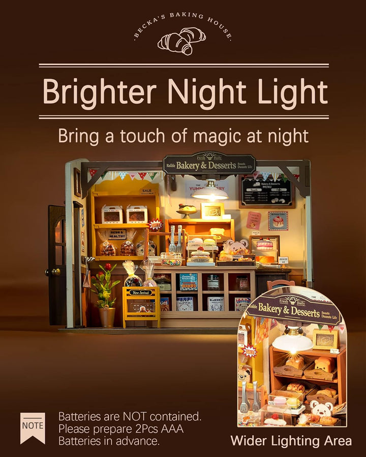 Rolife DIY Miniatur Haus Deko-Becca's Backhaus- Miniaturen Geschenkidee für Frauen Mädchen (DG161)