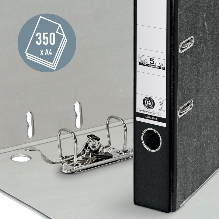 Leitz Qualitäts-Ordner 180°, 10er Pack, A4, klimaneutral, 100 % recycelter Karton, Schmal, 5,2 cm Rü