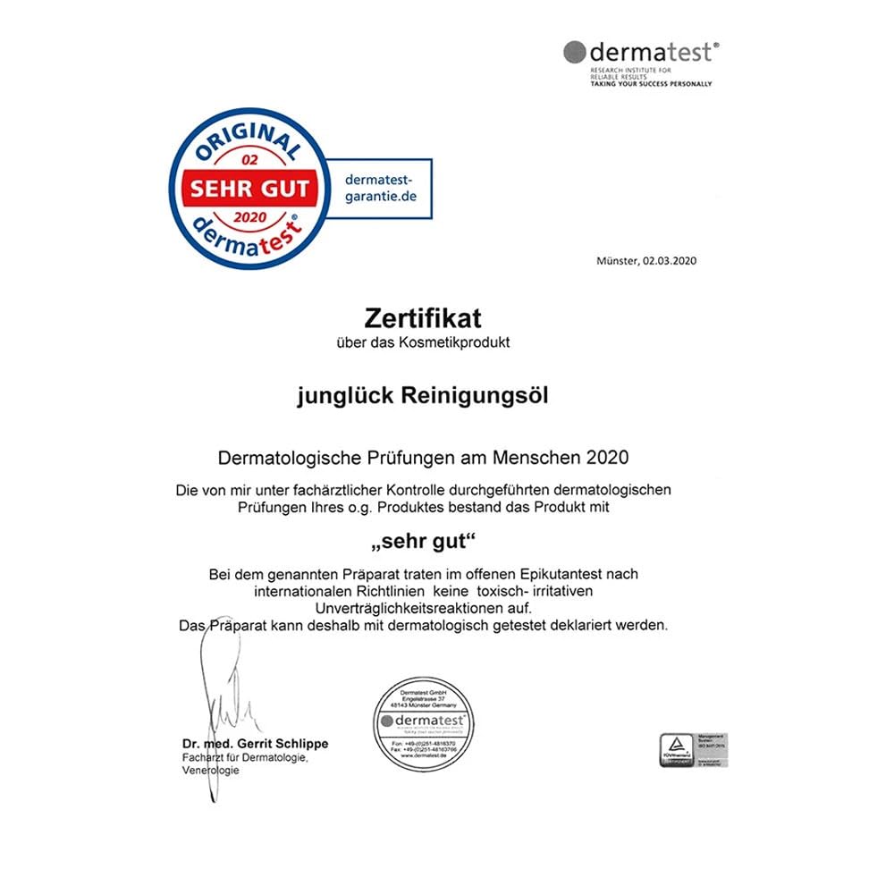 Junglück Reinigungsöl | 100 ml Cleansing Oil mit pflegendem Arganöl, Jojobalöl & Rizinusöl | Vegan u
