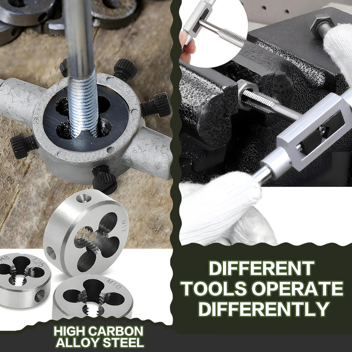 Gewindeschneider Gewindebohrer Werkzeug Set M3 - M12 Feingewindeschneider Tap and Die Set 20 Tlg Gew