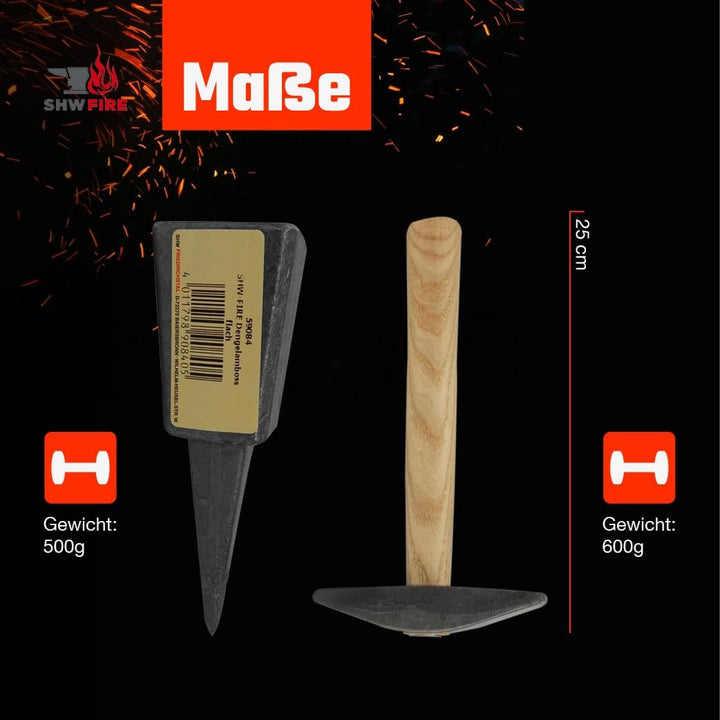 SHW-FIRE Dengelhammer und Dengelamboss Set - optimales Dengeln und Schärfen von Sensen