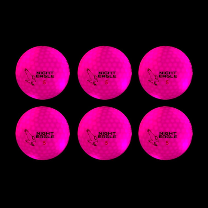 Night Eagle 6 LED Golfbälle Light-Up - Nachtgolf leuchten Rot Blau Grün Pink Weiss Fun Sport Lustig