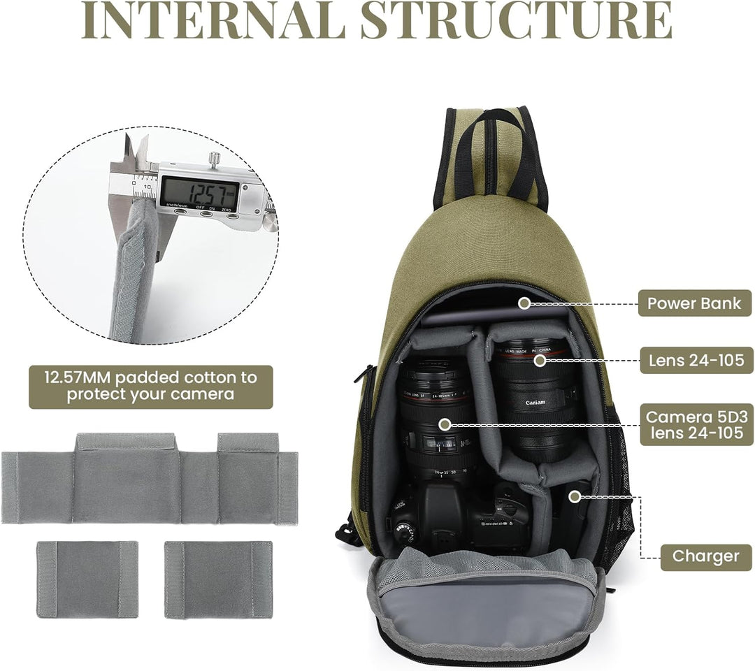 BAIGIO Multifunktional Kamerarucksack DSLR Kameratasche Fotorucksack Brusttasche Wasserabweisend Kam