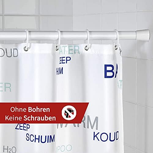 Duschvorhangstange Teleskopstange 105 cm-200 cm Ausziehbare Gardinenstange zum Klemmen ohne Bohren K