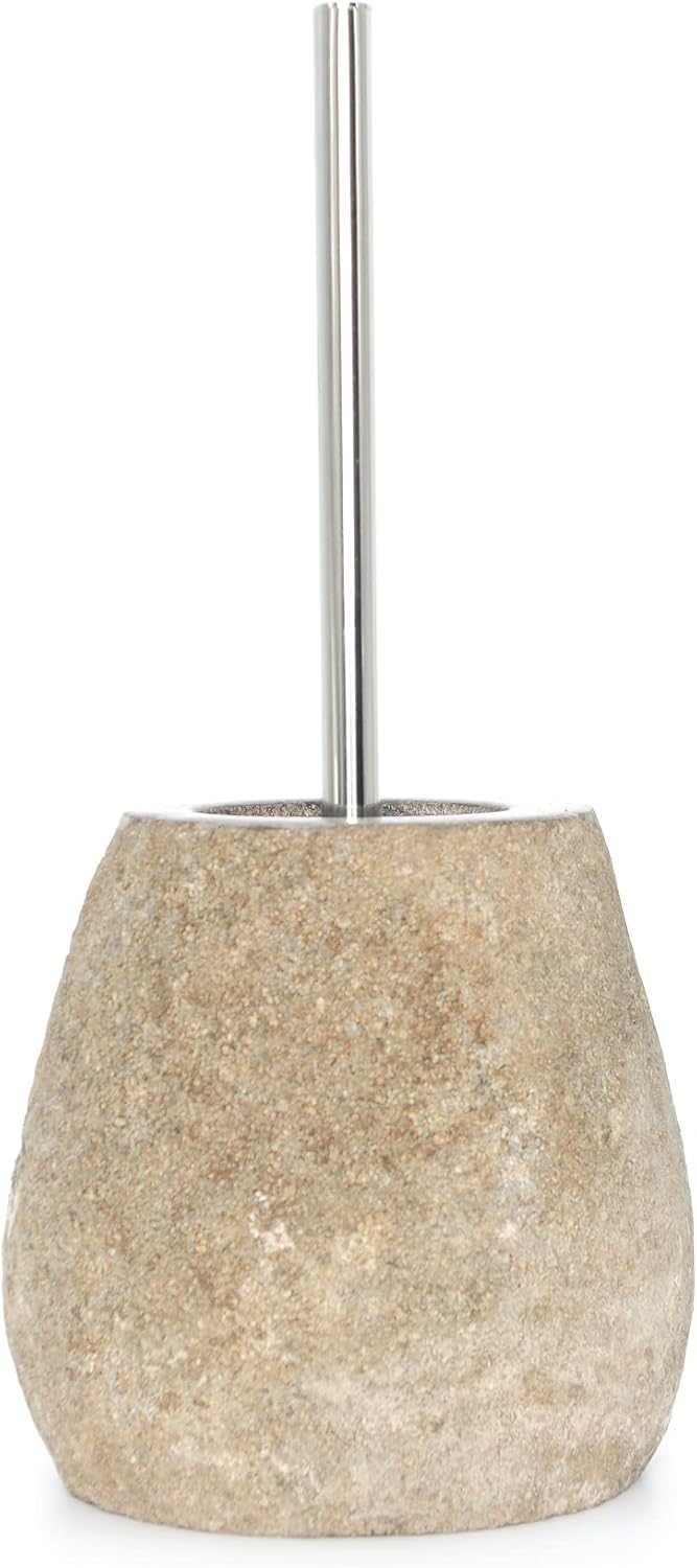wohnfreuden Flussstein Toilettenbürstenhalter ca. 19 cm Unikat Bad Gäste WC Bürste Zubehör Garnitur