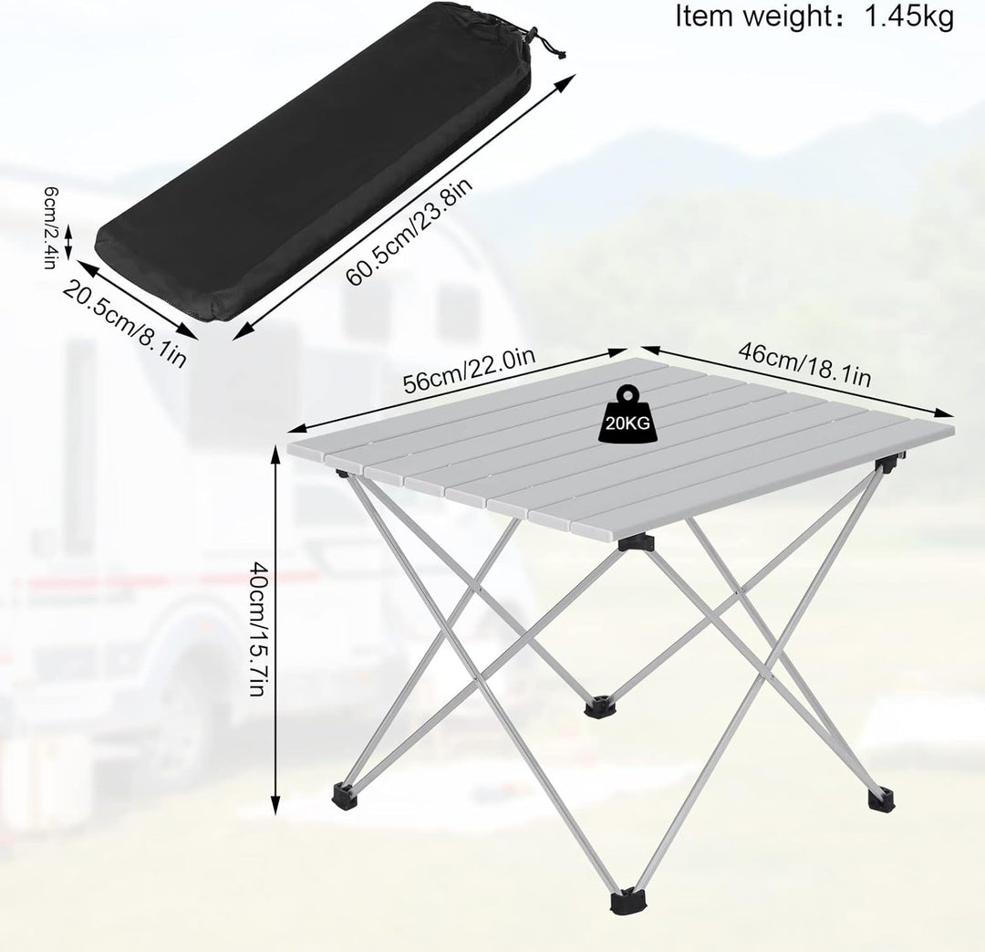 WOLTU Alu Campingtisch klappbar Falttisch Ultra Leichte tragbar mit Tragetasche, Klapptisch Kleiner