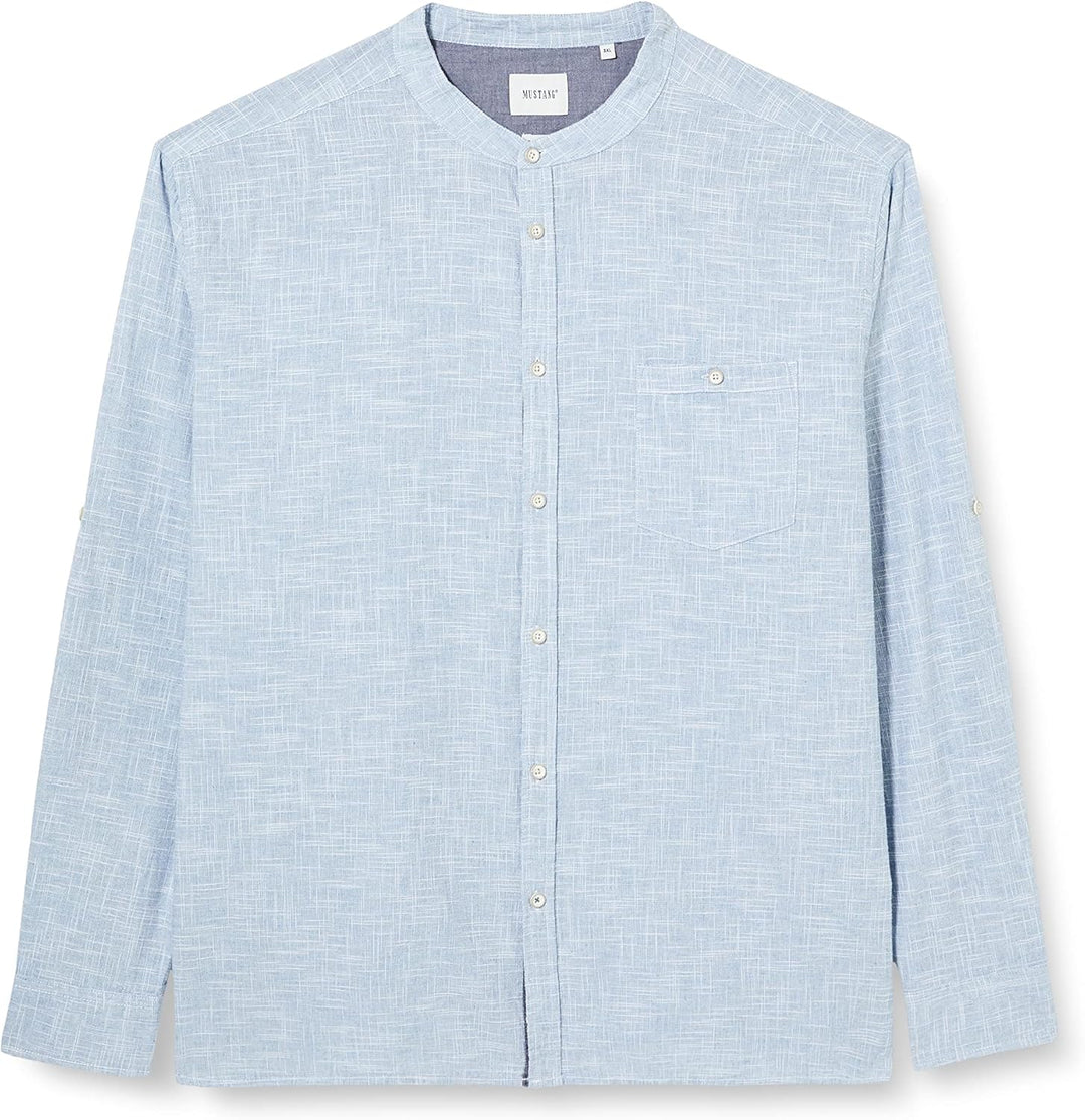 MUSTANG Herren Style Clemens Fil Stand Klassisches Hemd XL Faded Denim 5124, XL Faded Denim 5124