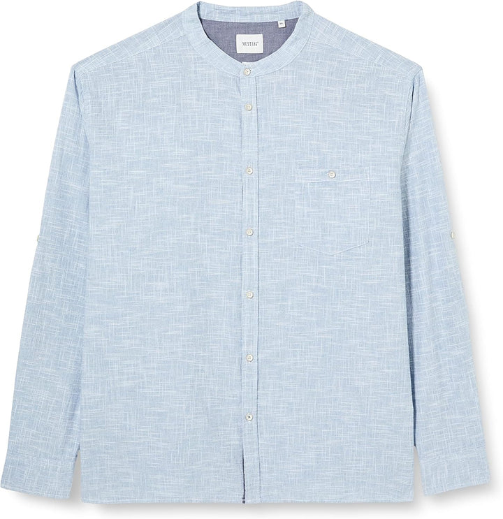 MUSTANG Herren Style Clemens Fil Stand Klassisches Hemd XL Faded Denim 5124, XL Faded Denim 5124