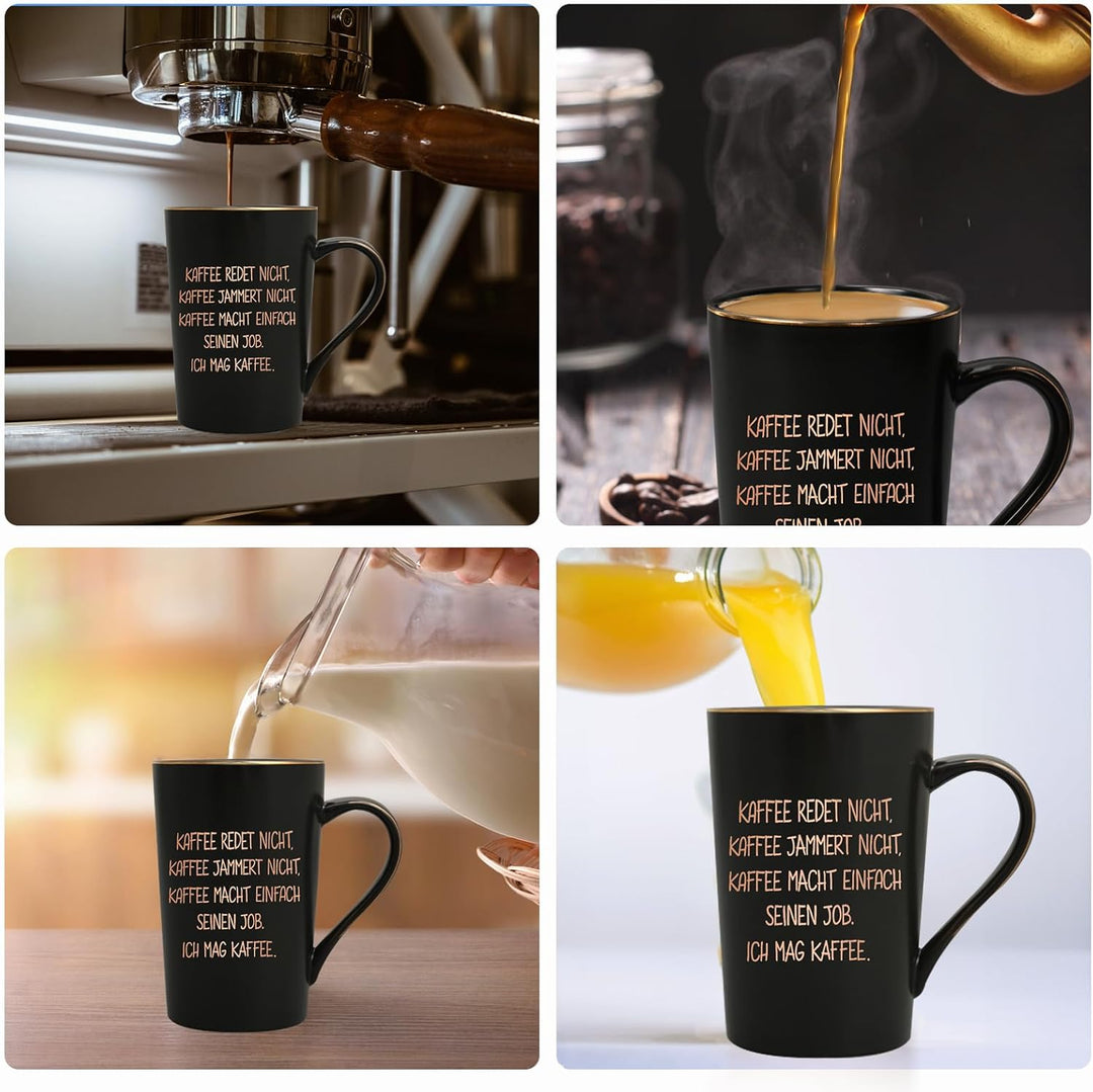 Diztoud Kaffeetasse Geschenk, Kaffee Geschenk, lustig Tasse mit spruch Kaffee macht einfach seinen J