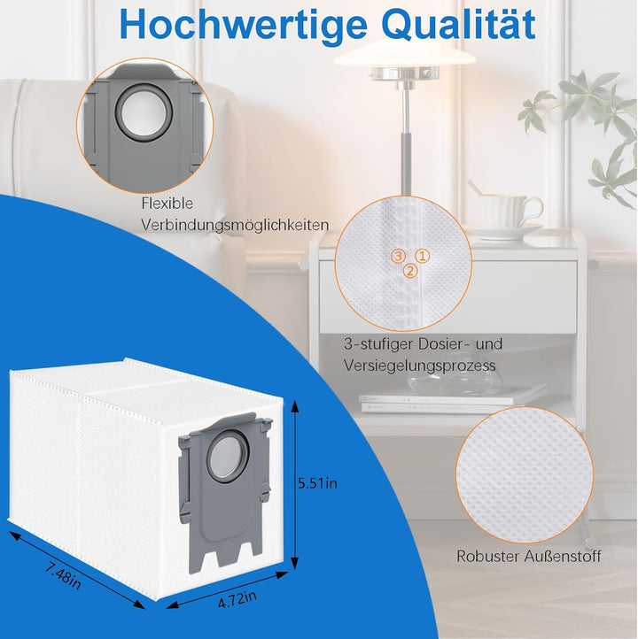 14 Stück Staubbeutel Ersatz für Roborock Q Revo/Qrevo Pro/Qrevo MaxV/Qrevo S/Qrevo master / S8 MaxV