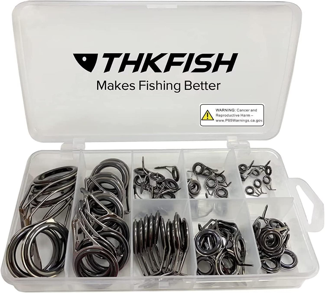 THKFISH Ruten Reparatur Kit Spinn Ruten Reparatur Keramik Edelstahl Carbon Spinnrutenführungen Angel