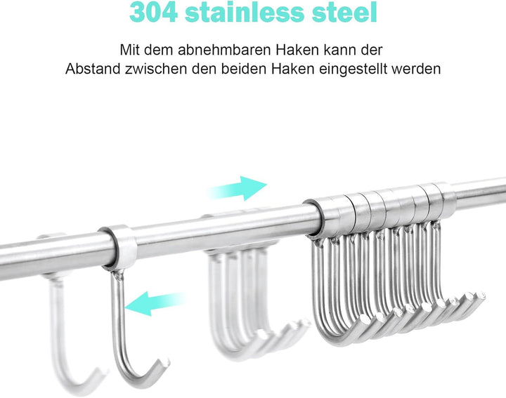 Trintion 2 Stück Hakenleiste Küche Wandbehang Küchenhakenleiste for Küchenutensilien Töpfe Handtüche