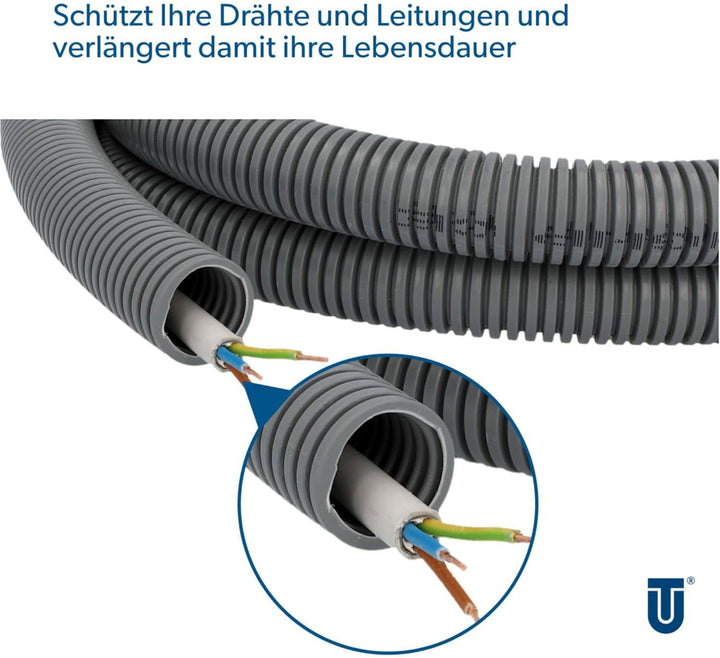 Unitec Flexrohr, Länge: 25 m, Durchmesser: 25 mm, Klassifizierung: 3341, Farbe: KL: 3341, Material: