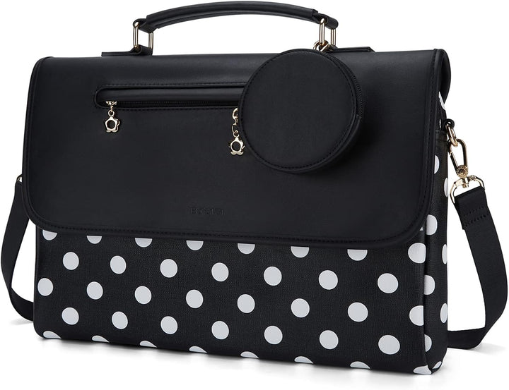 ECOSUSI Aktentasche Damen Laptoptasche 15,6 Zoll Mit Laptopfach Aktenkoffer Ledertasche zum Umhängen