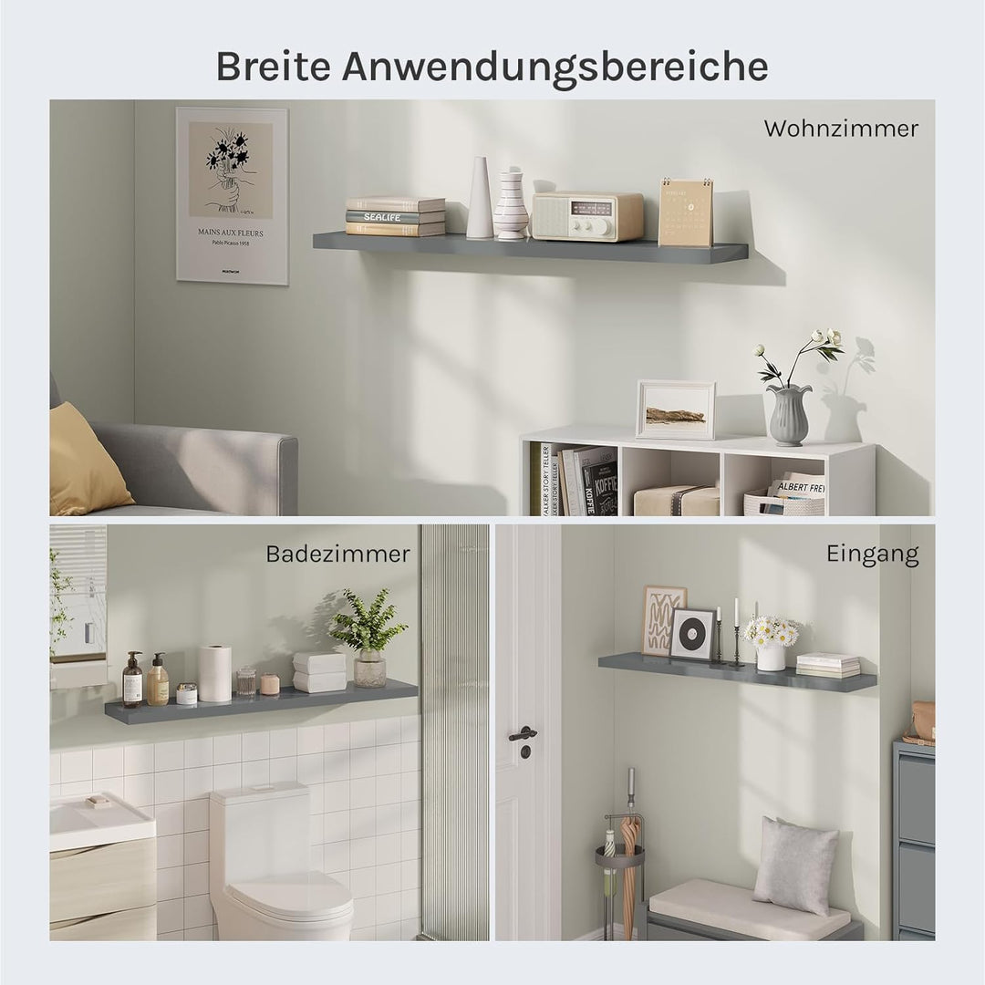 WOLTU Wandregal Regal Wand Schweberegal Regalbrett Wandboard mit Metallhalterung, unsichtbare Montag