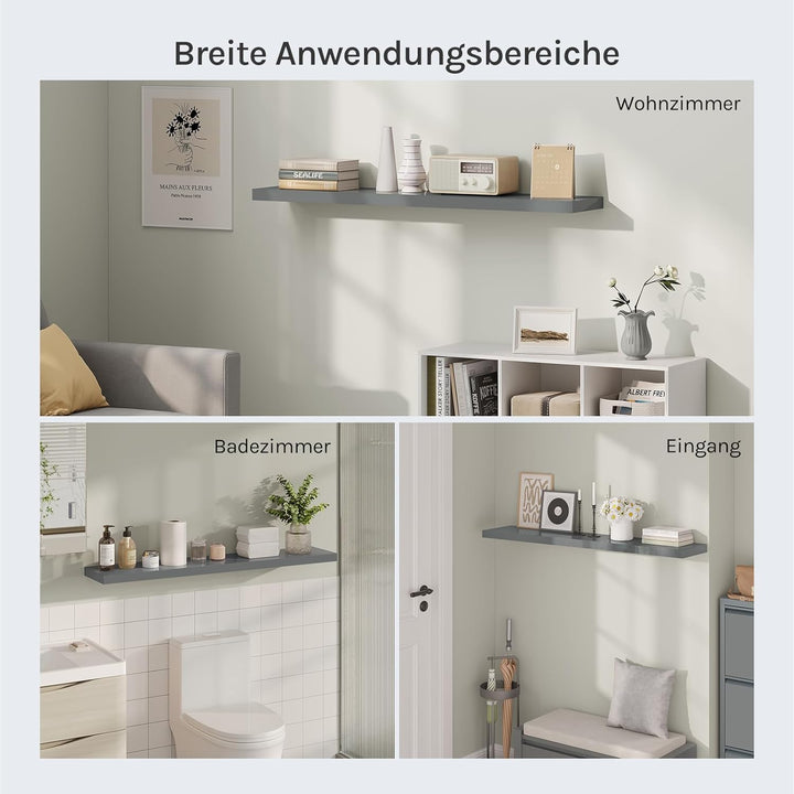 WOLTU Wandregal Regal Wand Schweberegal Regalbrett Wandboard mit Metallhalterung, unsichtbare Montag