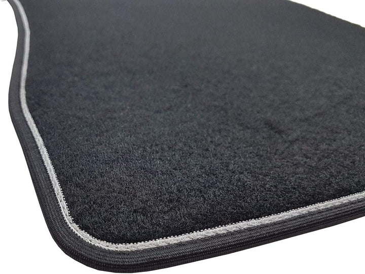 Das Teppich Auto, sprint04801, Fußmatten Teppiche Schwarz rutschfest, verstärkter Rand, zweifarbig
