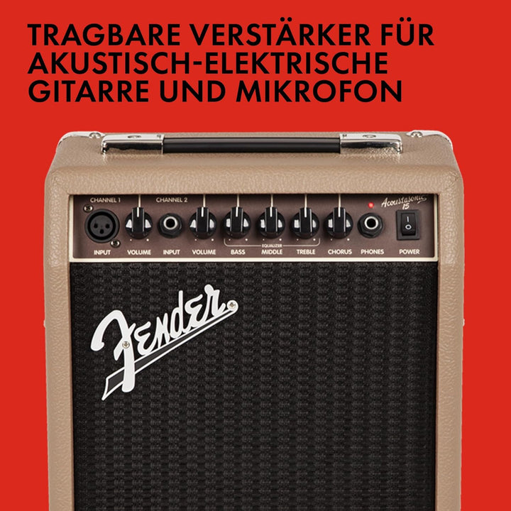 Fender Acoustasonic 15 – 15W Combo Akustik-Amp – Geeignet für akustische Gitarre 15W Single, 15W Sin