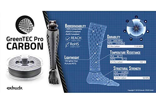extrudr® BDP ø1.75mm (2.5kg) Greentec PRO CARBON - erdölfreies BIO-Filament! mit Carbon-Verstärkung!