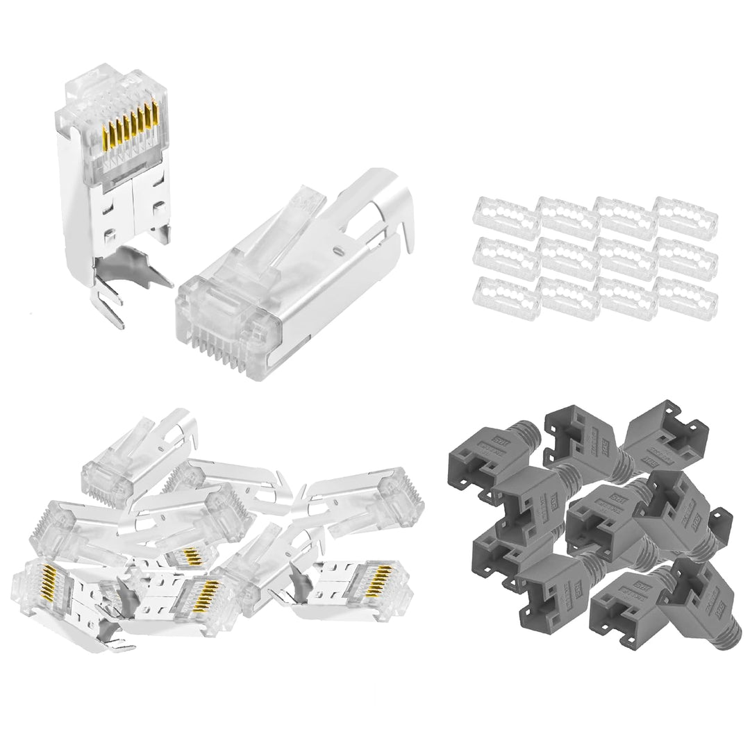 BIGtec RJ45 Stecker Netzwerkstecker 100 Stück Hirose TM11 grau Hochgeschwindigkeits Verbindung für F