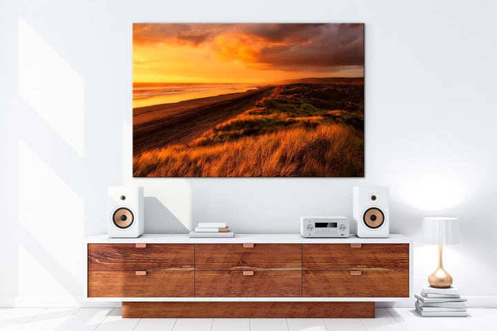 deyoli Neuseeland Küste Format: 100x70 als Leinwandbild, Motiv fertig gerahmt auf Echtholzrahmen, Ho